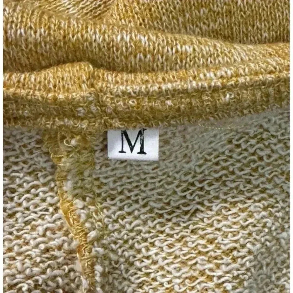 Mustard Yellow Tank V Neck Swing Hi Low A-Line Dress Lagenlook Comfort Medium - Picture 3 of 8